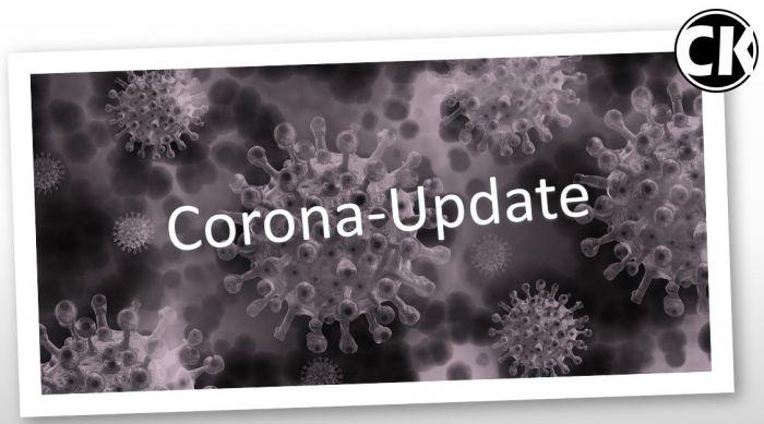 Illustration eines Corona-Virus mit Schriftzug Corona-Regeln
